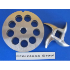 #12 x 1/2" PLATE & SWIRL KNIFE S/S Meat Grinder Grinding SET